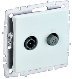 IEK Brite Base жемчуг розетка двойная TV+SAT BR-AF20-O-K36 - фото 73597