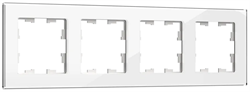 IEK Brite Decor белый глянец стекло рамка 4 места BR-M42-G-K01 - фото 73672