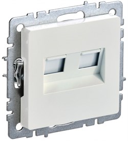 IEK Brite Base жемчуг розетка компьютерная двойная кат.5E RJ45 BR-K20-1-K36 - фото 73842