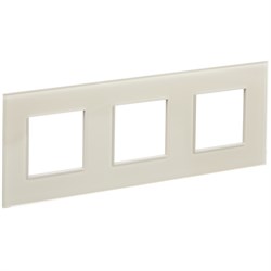 IEK SKANDY Стекло Бежевый Рамка 3-ая SK-F23B SK-M32-G-K10 - фото 74403