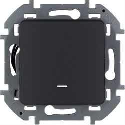 Legrand Inspiria антрацит выключатель одноклавишный с подсветкой/индикацией 10 AX - 250 В 673613 - фото 74652
