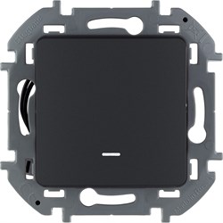 Legrand Inspiria антрацит переключатель одноклавишный с подсветкой/индикацией 10 AX - 250 В 673663 - фото 74672