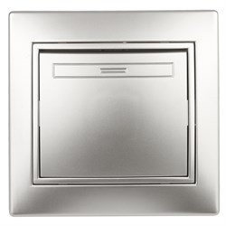 Intro Выключатель Plano 1-101-03 одноклавишный, 10А-250В, IP20, СУ, алюминий Б0053723 - фото 76370