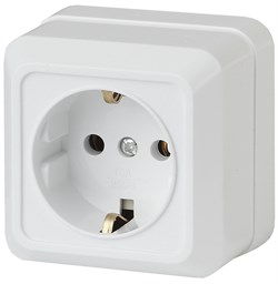 Intro Розетка Quadro 2-202-01 с заземлением 2P+E Schuko, 16А-250В, IP20, ОУ, белый Б0053783 - фото 76609