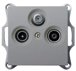 Jasmart G Алюминий Розетка TV+FM+SAT проходная G6207S - фото 76934