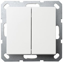 Jasmart G Белый глянцевый Выключатель 2-кл жалюзи, 10A 250V~ G3028W - фото 77004