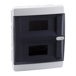 КЭАЗ Корпус пластиковый Встраиваемый OptiBox P-CVK-1-18-IP41 Прозрачная черная дверь 145781 - фото 77491