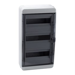 КЭАЗ Корпус пластиковый Навесной OptiBox P-BNK-3-36-IP65 Прозрачная черная дверь 117975 - фото 77515