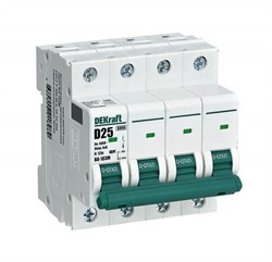 Dekraft Автоматический выключатель без теплозащиты 4P 10А х-ка D 6кА ВА-103M 12564DEK - фото 79708