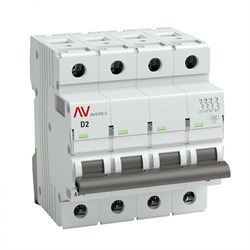 EKF Averes AV-10 Автоматический выключатель  (D) 4P 2А 10kA mcb10-4-02D-av - фото 80897