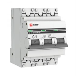 EKF PROxima ВА 47-63 Автоматический выключатель  (С) 3P 1А 4,5kA mcb4763-3-01C-pro - фото 81185