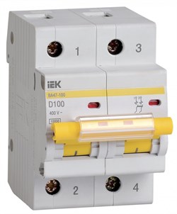 IEK KARAT Автоматический выключатель ВА47-100 2Р 100А 10кА х-ка D MVA40-2-100-D - фото 82301