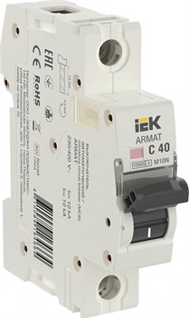 IEK ARMAT Автоматический выключатель M10N 1P C 40А AR-M10N-1-C040 - фото 82678