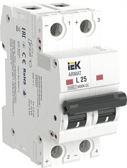 IEK ARMAT Автоматический выключатель M06N-DC 2P L 25А AR-M06N-2-L025DC - фото 82876