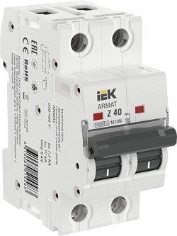 IEK ARMAT Автоматический выключатель M10N 2P Z 40А AR-M10N-2-Z040 - фото 82951