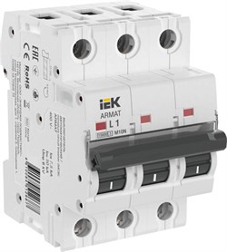 IEK ARMAT Автоматический выключатель M10N 3P L 1А AR-M10N-3-L001 - фото 83355