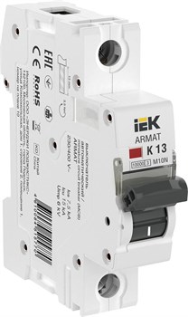 IEK ARMAT Автоматический выключатель M10N 1P K 13А AR-M10N-1-K013 - фото 83439