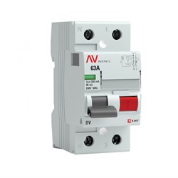 EKF Averes DV  УЗО 2P 63А/300мА (S) электромеханическое rccb-2-63-300-s-av - фото 83793