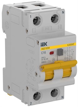 KARAT АВДТ32EM C16 30мА тип AC IEK KA-VD14-1-016-C-030-AC - фото 84866