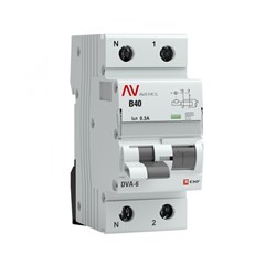 EKF Averes DVA-6 Диф. Автомат (B) 1P+N 40А/300мА тип АС 6кА rcbo6-1pn-40B-300-ac-av - фото 85151