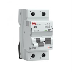 EKF Averes DVA-6 Диф. Автомат (C)  1P+N 20А/100мА тип А 6кА rcbo6-1pn-20C-100-a-av - фото 85193