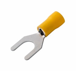 Наконечник вилочный изолированный 8.4мм 4-6мм² (НВи 6.0-8) желтый Rexant 08-0154 - фото 85962