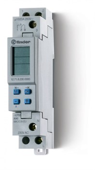 Finder Реле времени цифровое недельное; программируется ПК (012.00); монтаж на рейку 35мм; 1СO 16A; питание 230В АC; ширина 17.8мм; степень защиты IP2 127182300000 - фото 87526