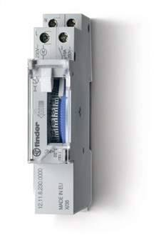 Finder Реле времени механическое суточное; монтаж на рейку 35мм; 1NO 16A; питание 230В АC; ширина 17.6мм; резервн.источник питания; степень защиты IP2 121182300000 - фото 87589