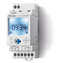 Finder Реле времени цифровое недельное; монтаж на рейку 35мм; 2СO 16A; питание 110…230B AC/DC; NFC; ширина 35мм; степень защиты IP20 126282300000 - фото 87668