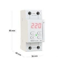 Welrok D2-40 red реле напряжения 40 А (max 50 A) 8 800 ВА, 3х клеммные 4660251140083 - фото 87704