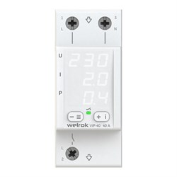 Welrok VIP-40 реле напряжения с контролем тока 40 А (max 50 A), 8 800 ВА 4660251140298 - фото 87713