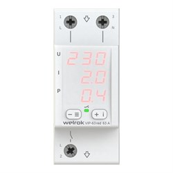 Welrok VIP-63 red Реле напряжения 63 А (max 80 A), 13 900 ВА 4660251140342 - фото 87717