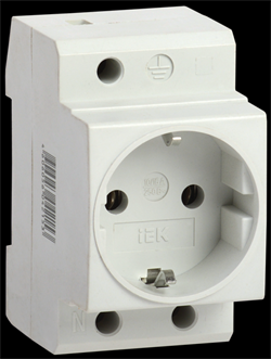 IEK KARAT Розетка РАр10-3-ОПс заземлением на DIN-рейку MRD10-16 - фото 87776
