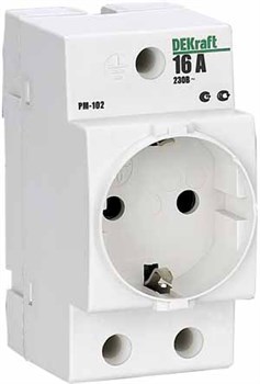 Dekraft Розетка модульная на DIN-рейку 2P+PEN 16A 220В РМ-102 18012DEK - фото 87778