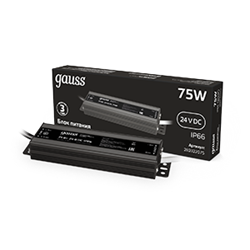 Gauss Блок питания 75W 24V IP66 1/50 202022075 - фото 88168