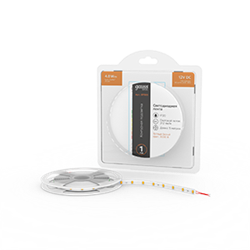 Gauss Лента Basic 12V 4,8W/m 312lm/m 3000K IP20 LED 5m 1/100 BT005 - фото 88238