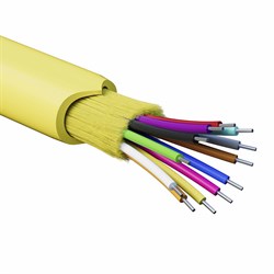 DKC Кабель волоконно-оптический, распределительный, арамидные упрочняющие нити, для внутренней прокладки, нг(А)-HF, 12 ОВ, категорияOS2 (G.652.D) плот RNDT9C12YL01-E - фото 88784