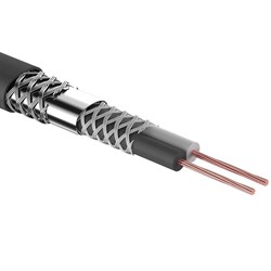 Кабель микрофонный 2 х 0,25мм², 1 экран, d 6,8мм., черный, 100 м. Rexant 01-6029 - фото 88854