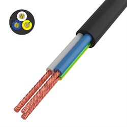 Провод соединительный ПВС 3x0,75 мм², черный, длина 10 метров, ГОСТ 7399-97 Rexant 01-8043-10 - фото 89117