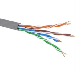 DKC Кабель витая пара кат. 5E неэкранированный U/UTP,  нг(А)-HF, цвет внешней оболочки серый, бухта 100 м RN5EUUK01GY-A - фото 89267