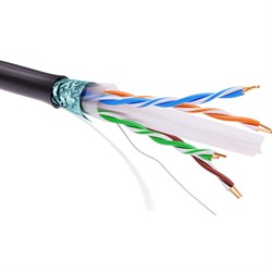 DKC Кабель витая пара кат. 6 экранированный F/UTP, 4 пары, светостабилизированный ПЭ, цвет внешней оболочки черный, катушка 305 м RN6FUKPEBK - фото 89331