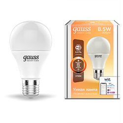 Gauss Лампа Smart Home A60 8,5W 806lm 2700К E27 диммируемая LED 1050112 - фото 89354