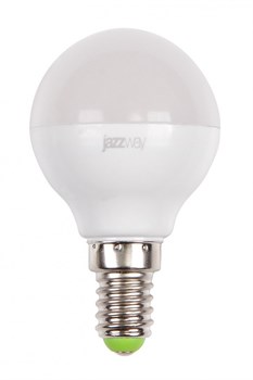 Jazzway Лампа светодиодная (LED) «шар» d45мм E14 180° 7Вт 220-240В матовая нейтральная холодно-белая 5000К .1027870-2 - фото 89595