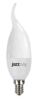 Jazzway Лампа светодиодная (LED) «свеча на ветру» d38мм E14 220° 7Вт 220-240В матовая тепло-белая желтая 2700К .1027894-2 - фото 89675