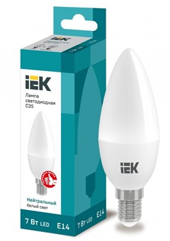 IEK Лампа светодиодная ECO C35 свеча 7Вт 230В 4000К E14 LLE-C35-7-230-40-E14 - фото 89680