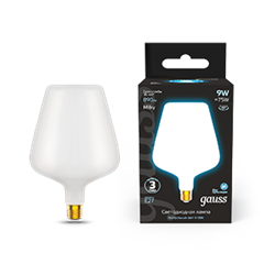 Gauss Лампа Filament V160 9W 890lm 4100К Е27 milky LED 1016802209 - фото 89870