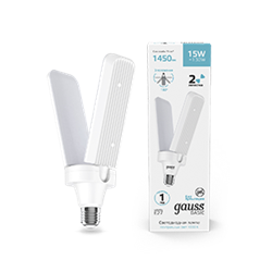 Gauss Лампа Basic 15W 1450lm 4000K E27 Клевер-2 LED 11732212 - фото 89891