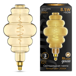 Gauss Лампа Filament Honeycomb 8.5W 660lm 2000К Е27 golden LED 161802105 - фото 89926