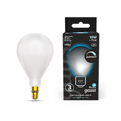 Gauss Лампа Filament А160 10W 890lm 4100К Е27 milky диммируемая LED 179202210-D - фото 89980