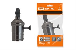 TDM Патрон подвесной Е27 с выключателем, металлический "Лофт", черный SQ0335-0067 - фото 90073